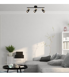 Модерен троен GU10 спот в черно и злато