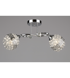 Елегантен двоен хромиран полилей от метал и кристал – 2xE27