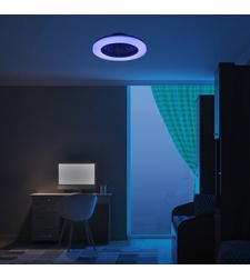 Мултифункционален LED таванен плафон с вентилатор, RGB и звезден ефект