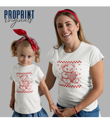 Комплект Тениски „Мама и аз“ – Ретро мече със сърце