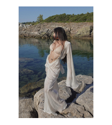 YOUR MERMAID butter yellow beach dress