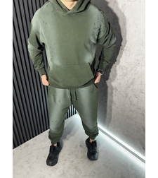 Спортен Екип с Разкъсан Ефект в Зелено