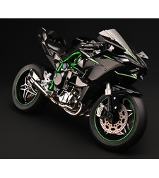 Мотор Kawasaki Ninja H2R 1:6 с пушек