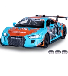 Метална кола с отварящи се врати и капаци светлини и звуци MSZ AUDI R8 LMS 1:24