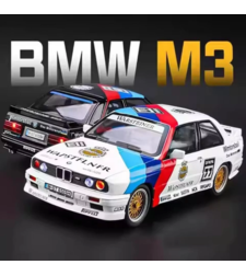 Метална кола с отварящи се врати капаци светлини и звуци BMW M3 E30 DTM 1:24