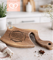 Дървена дъска за рязане и чашка за ракия | Подарък за рожден ден