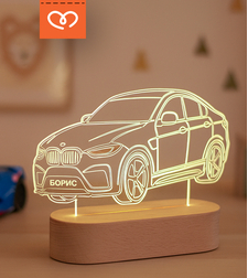 LED лампа Кола – подарък за любителите на автомобили, Персонализирана нощна лампа