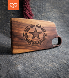 ЦСКА дъска за мезета,  Орехова дъска за подарък, Дървена дъска с лого подарък за футболен фен