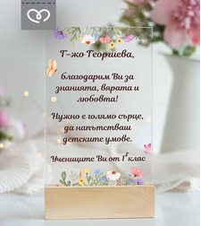 Картичка с Пожелание за Учител, Персонализиран Плакет за госпожа