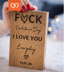 Романтична дървена табела за Свети Валентин подарък за влюбени
