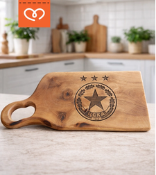 ЦСКА дъска за мезета,  Орехова дъска за подарък, Дървена дъска с лого подарък за футболен фен