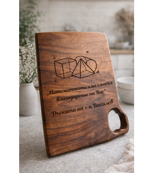 Подарък за учител по математика | Дървена дъска с надпис – подарък за господин при завършване