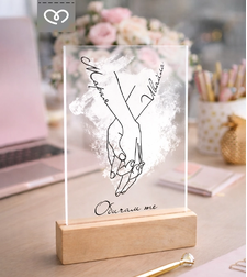 Персонализиран плакет за влюбени с имена – подарък за двойка