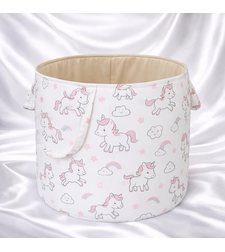 Удобен бебешки кош за играчки на еднорози
