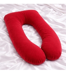 U-образна възглавница за бременни - червена