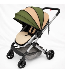 Стилен сенник за количка в бежово и зелено