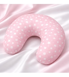 Ергономична възглавница за кърмене със звезди - розова