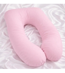 U-образна възглавница за бременни - розова