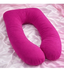 U-образна възглавница за бременни - цикламена