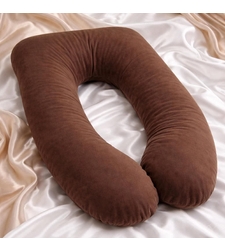 U-образна възглавница за бременни - кафява