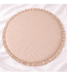 Меко кръгло килимче за бебе - бежово