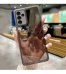 Силиконов кейс Protective Lens, Samsung Galaxy S23 Ultra, Защита на камерите и обективите, Черен прозрачен