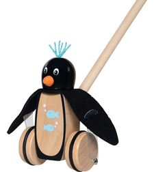 Jucărie de Împins din Lemn, Pinguinul Pablo,Goki,  18 luni+