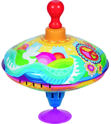 Titirez metalic cu pompă și sunet goki „Sun Swirl”, 18.5 cm, 12 luni+