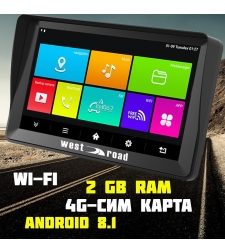 GPS НАВИГАЦИЯ WEST ROAD WR-A72SS, 4G, 7 ИНЧА, 2 GB RAM, ВГРАДЕН СЕННИК, ANDROID 8.1, WI-FI