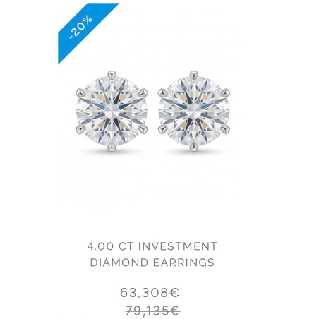 Earrings with investment diamond