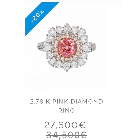 Ring with investment rose diamond