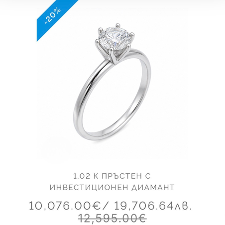 Ring with investment diamond