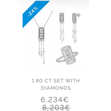 Set with diamonds