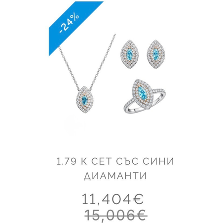 Set with blue diamonds