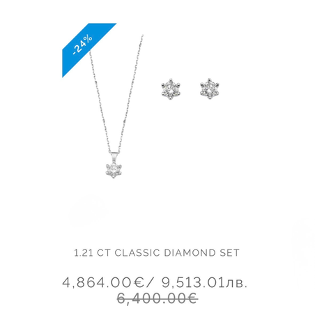 Set with diamonds