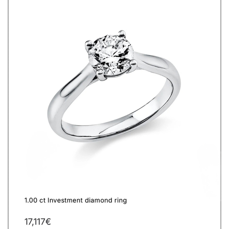 Ring with investment diamond