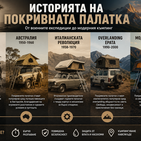 История на покривната палатка – как се ражда модерният къмпинг