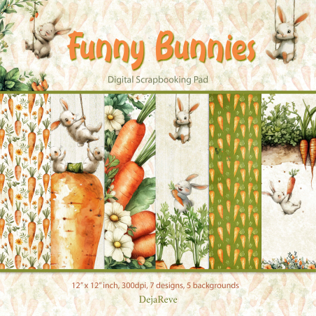 Funny Bunnies - Digital Paper