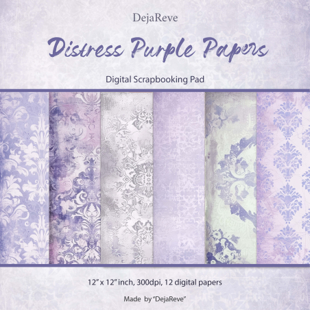 Дигитална хартия - Distress Purple Papers