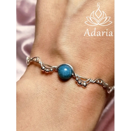 Сребърна гривна с Апатит 17 см