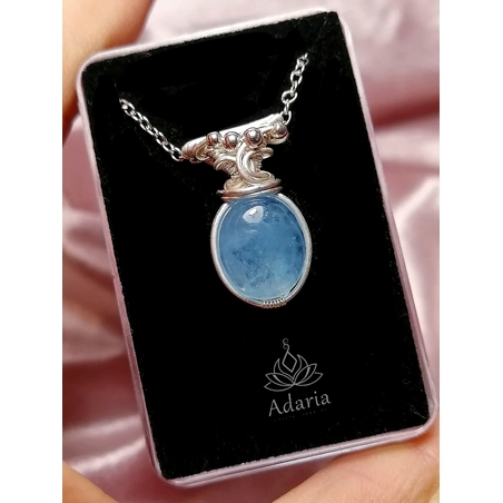 Сребърно колие с Аквамарин