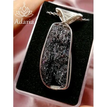 Сребърно колие с Карборунд