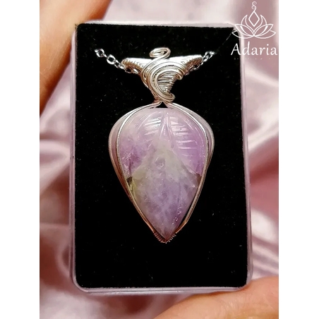 Сребърно колие с Кунцит