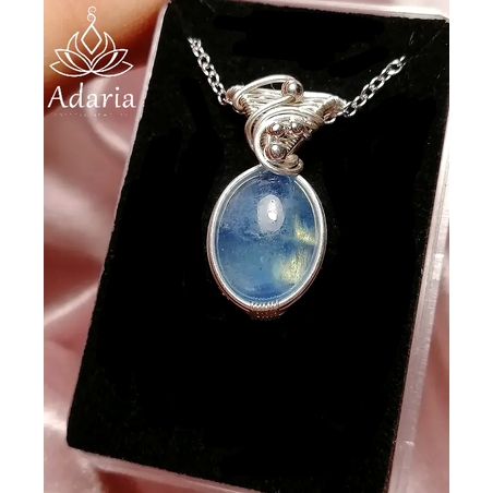 Сребърно колие с Аквамарин