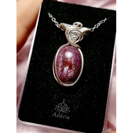 Сребърно колие с Рубин