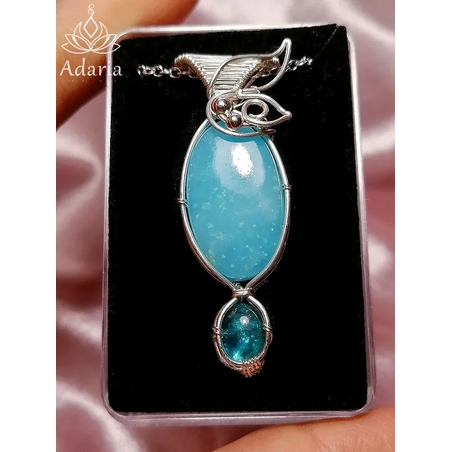 Сребърно колие с Хемиморфит и Апатит