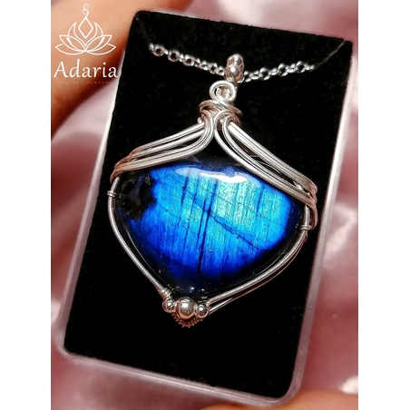 Сребърно колие с Лабрадорит