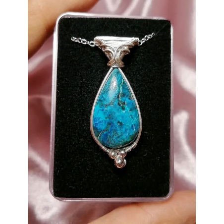 Сребърно колие с Азурит