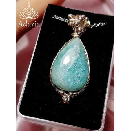 Сребърно колие с Амазонит