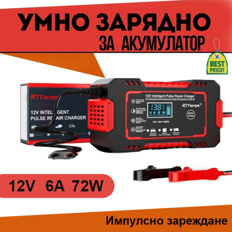 Смарт Импулсно Зарядно за Акумулатори 12v 6A